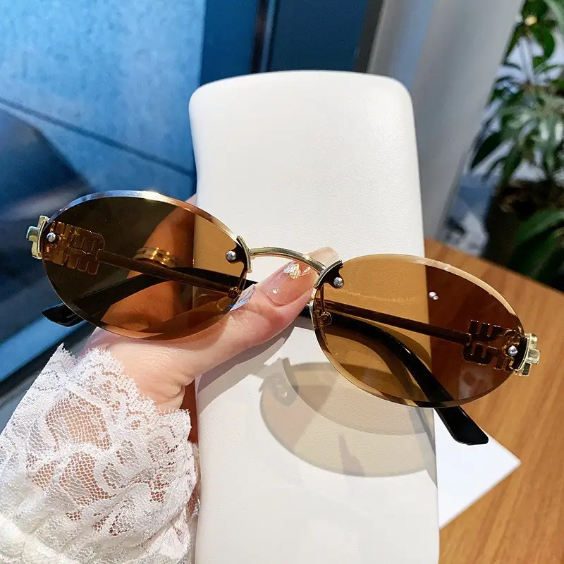 Women's Frameless UV Protection Sunglasses Slimming Design - Image 52
