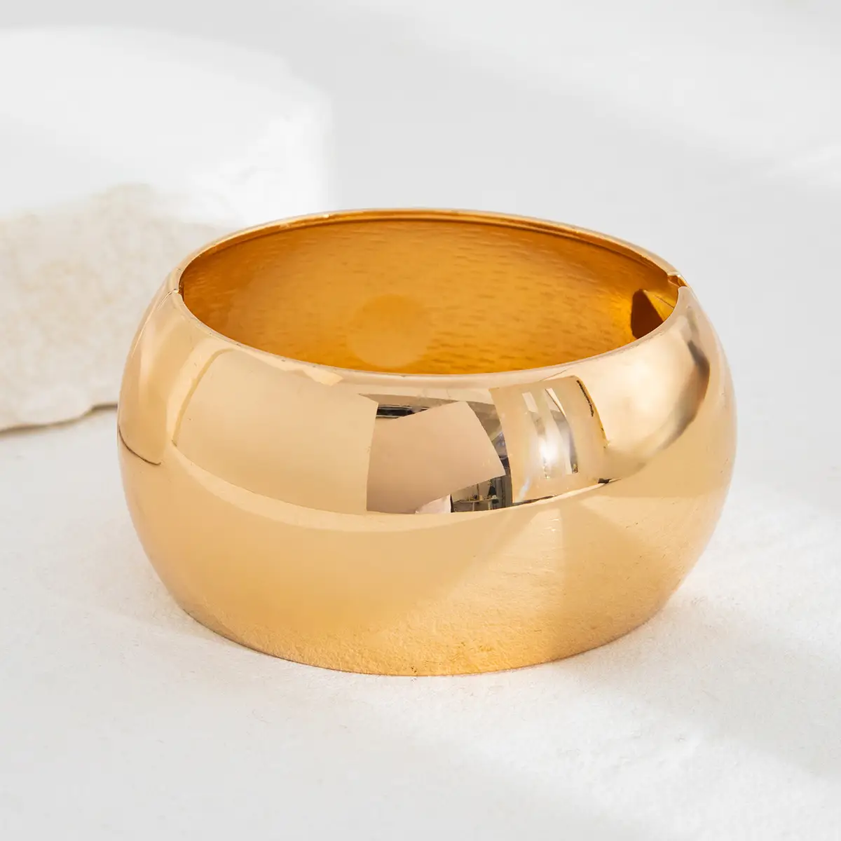 Golden Punk Wide Bracelet for Women - Image 7