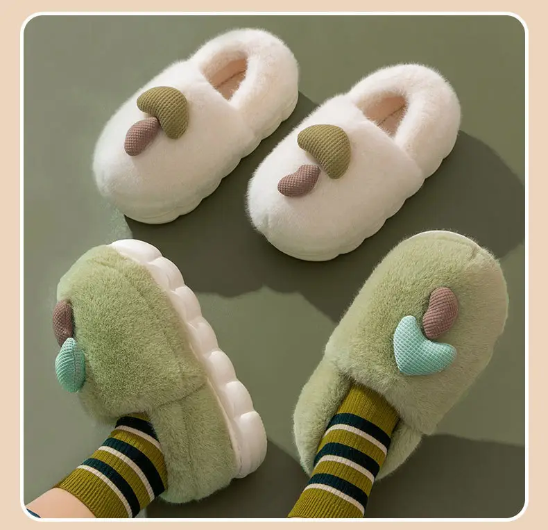 Winter Warm Slippers Women's New Indoor Bag Heel Thickened Plush Moon Shoes Outer Wear Non-slip Cotton Slippers Men's Shoes — feature 12