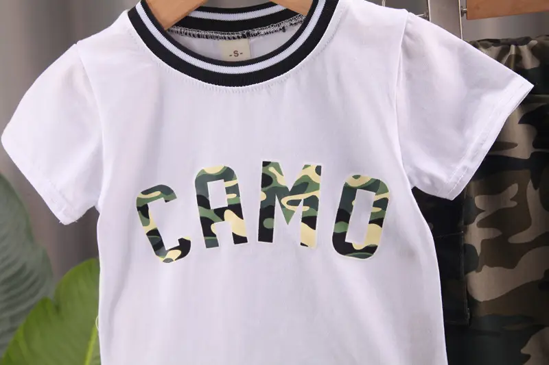 Boys Camo T-Shirt Shorts Set White 0-5Yrs — feature 3
