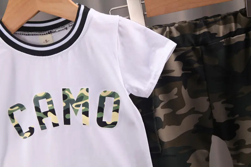 Boys Camo T-Shirt Shorts Set White 0-5Yrs — feature 4