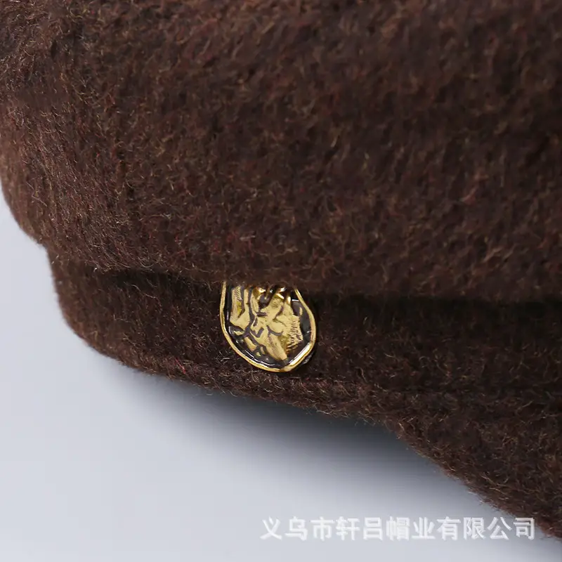 Women Woolen Navy Peaked Cap Autumn Winter 25cm - Image 5