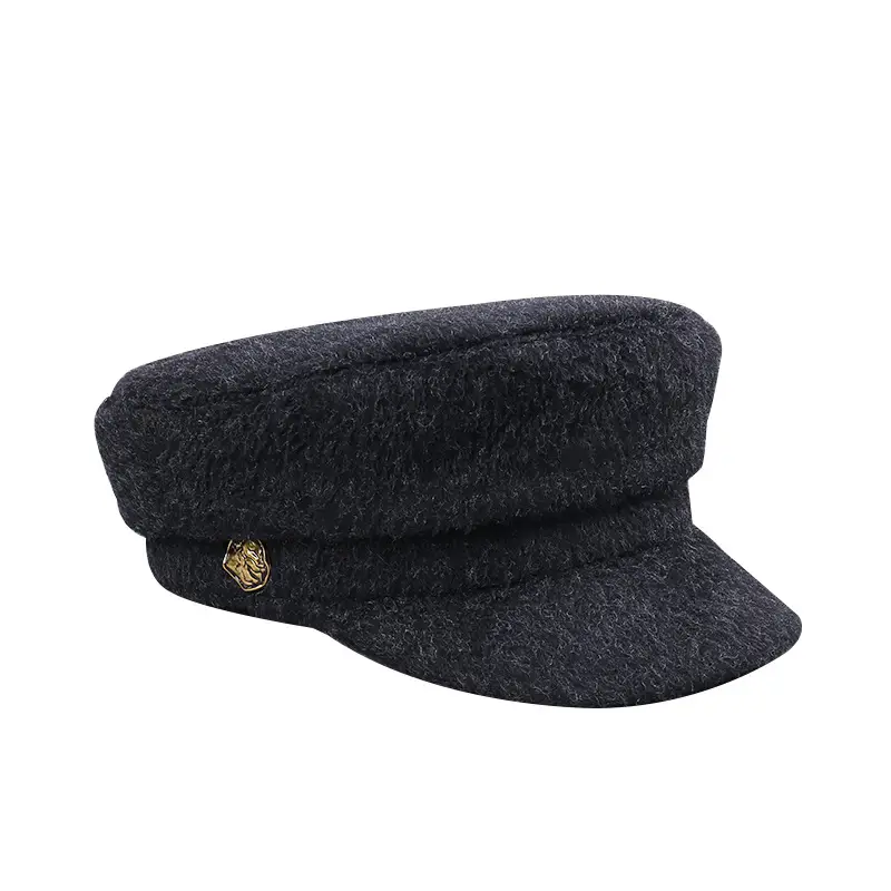 Women Woolen Navy Peaked Cap Autumn Winter 25cm - Image 7