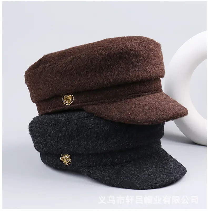 Women Woolen Navy Peaked Cap Autumn Winter 25cm — feature 29