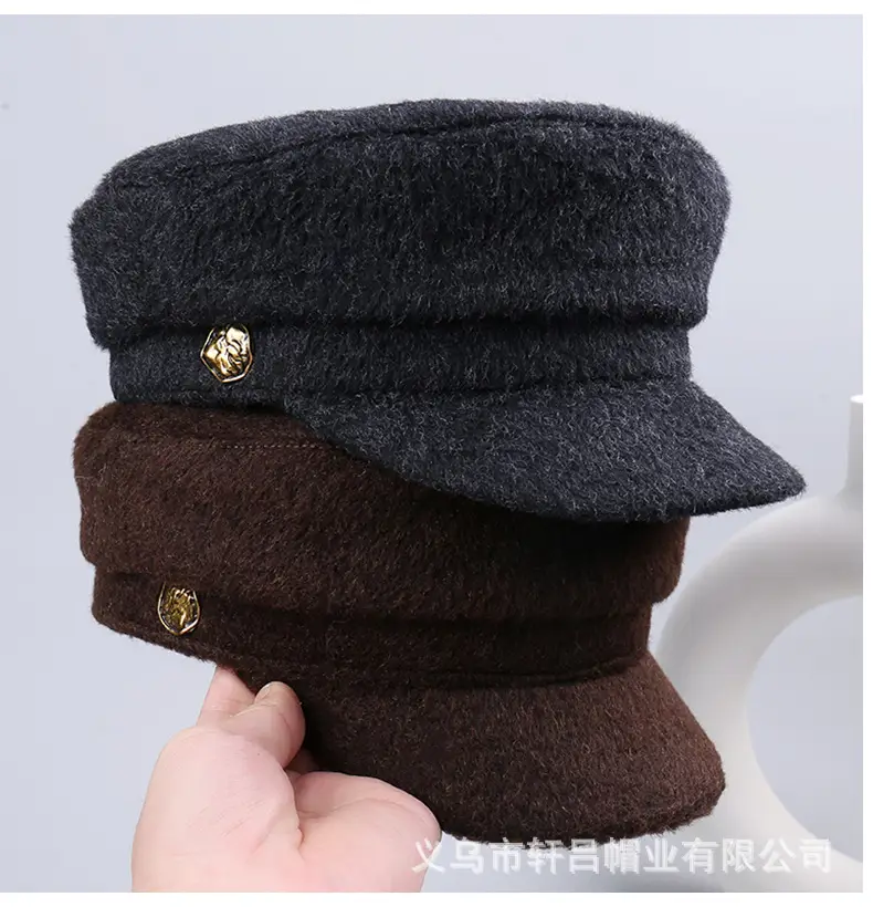 Women Woolen Navy Peaked Cap Autumn Winter 25cm — feature 30