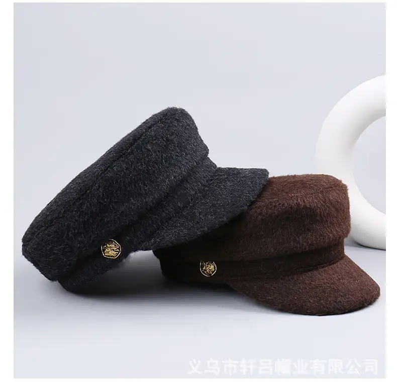Women Woolen Navy Peaked Cap Autumn Winter 25cm — feature 31
