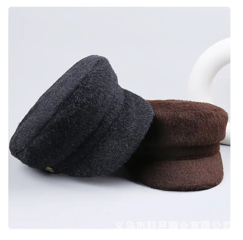 Women Woolen Navy Peaked Cap Autumn Winter 25cm — feature 32