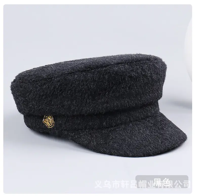 Women Woolen Navy Peaked Cap Autumn Winter 25cm — feature 33