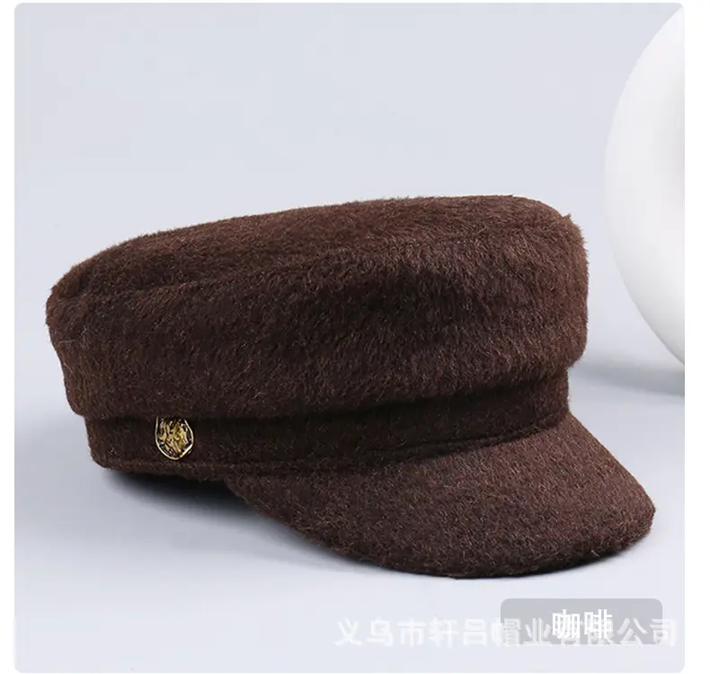 Women Woolen Navy Peaked Cap Autumn Winter 25cm — feature 34
