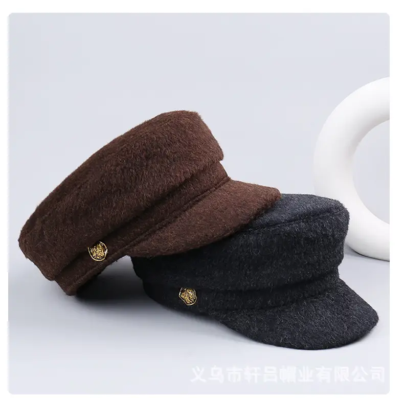 Women Woolen Navy Peaked Cap Autumn Winter 25cm — feature 35