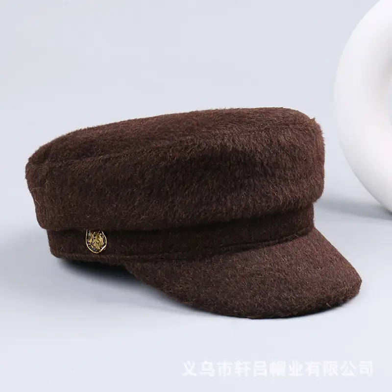 Women Woolen Navy Peaked Cap Autumn Winter 25cm - Image 2