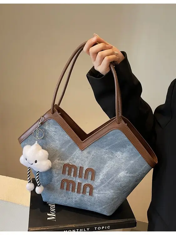 Women Crossbody Tote Bag Black Mini Minnie Mouse - Image 6