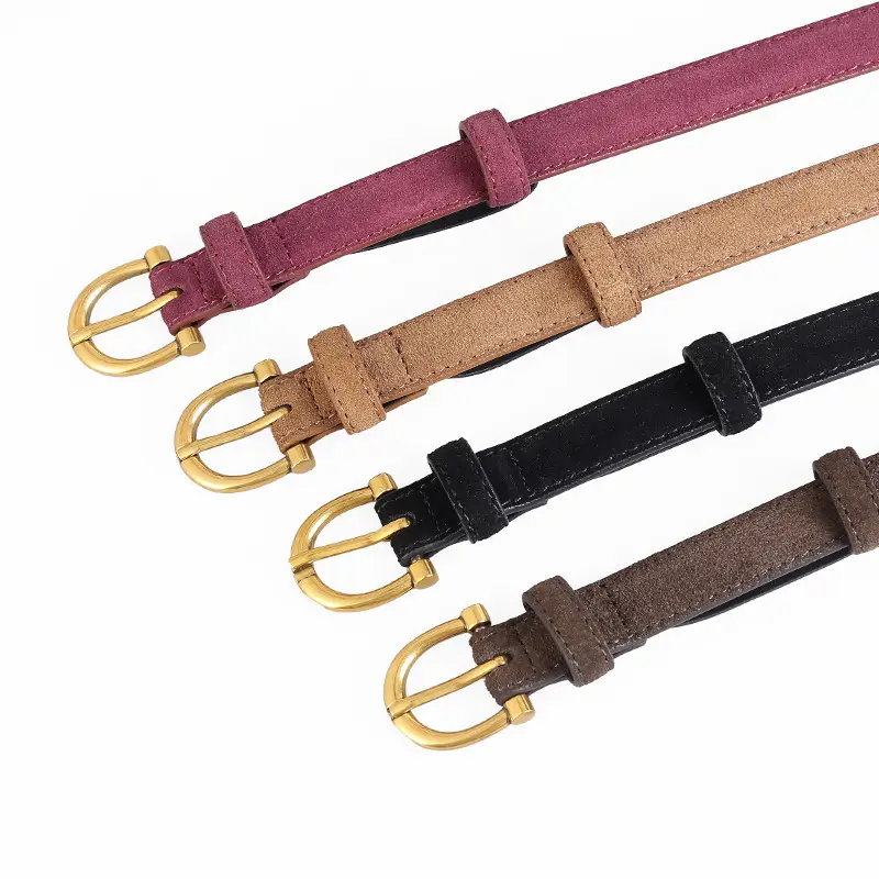 Women's Genuine Leather Belt with Gold Buckle - Image 5