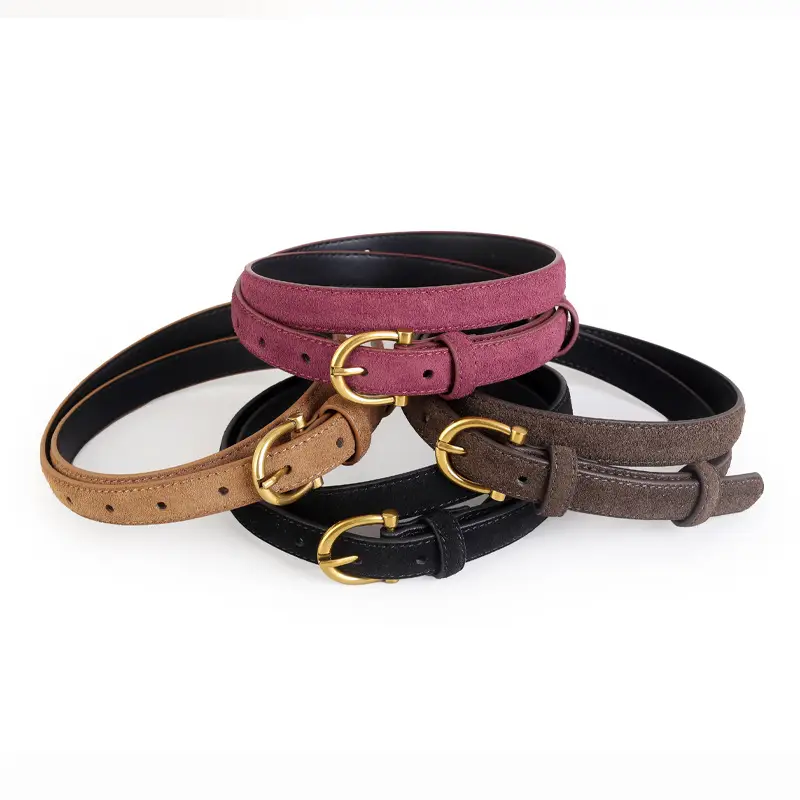 Women's Genuine Leather Belt with Gold Buckle - Image 6
