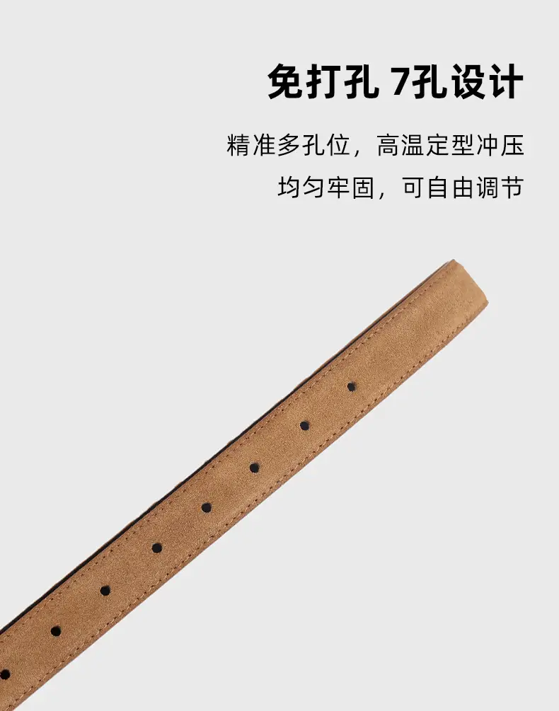 Women's Genuine Leather Belt with Gold Buckle — feature 12