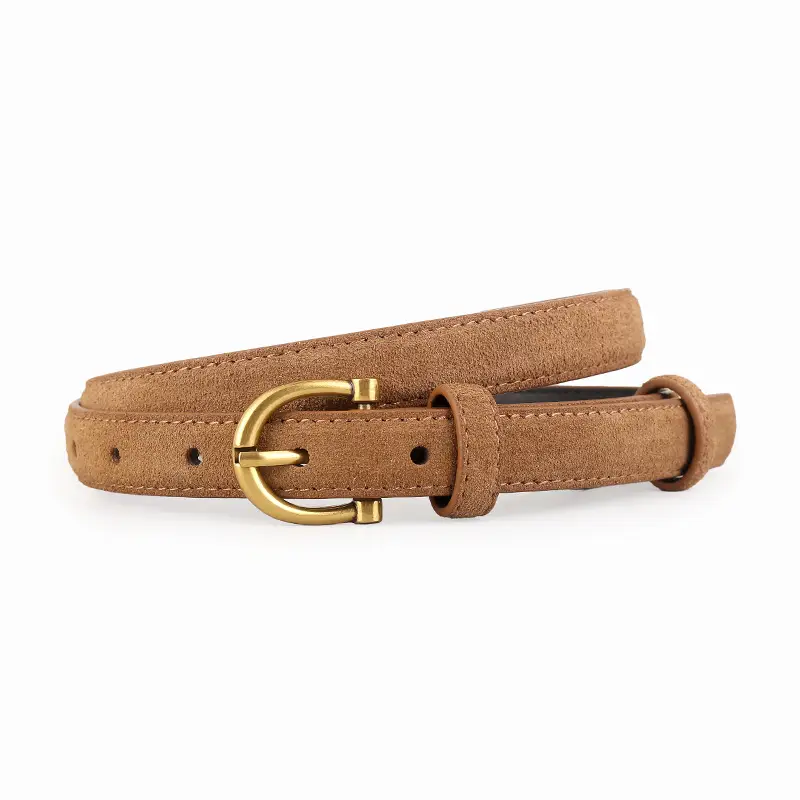 Women's Genuine Leather Belt with Gold Buckle - Image 2