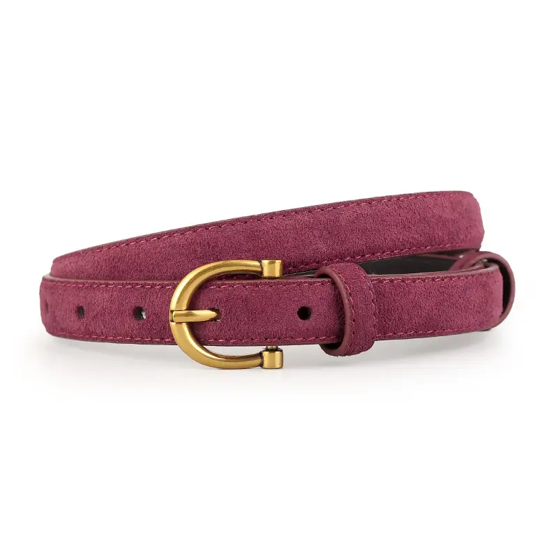 Women's Genuine Leather Belt with Gold Buckle - Image 4