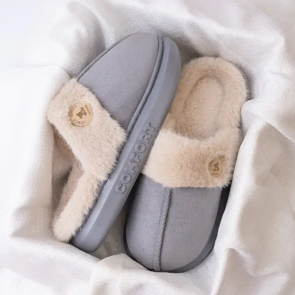 New Style Cotton Slippers for Women, Winter Eva Thick-Soled, Fleece-Lined, Thickened Indoor Home Slippers, Plush Slippers, Cotton Shoes Wholesale - Image 4