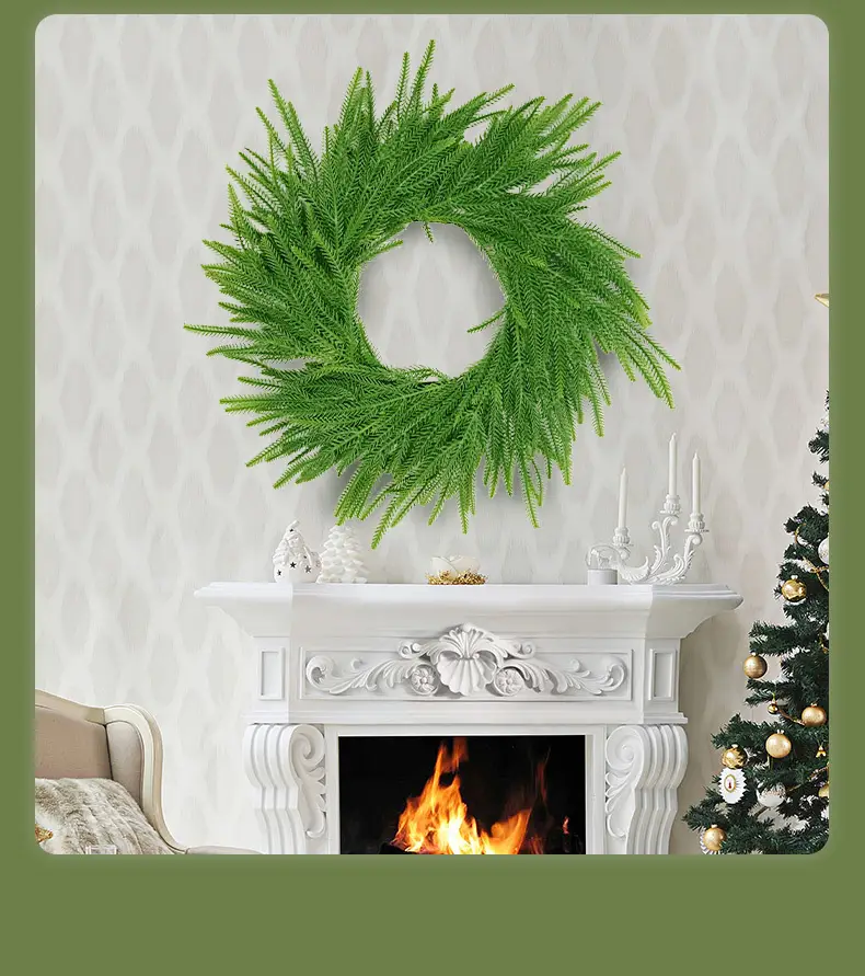 20 Inch Pine Needle Wreath for Christmas Decor — feature 12