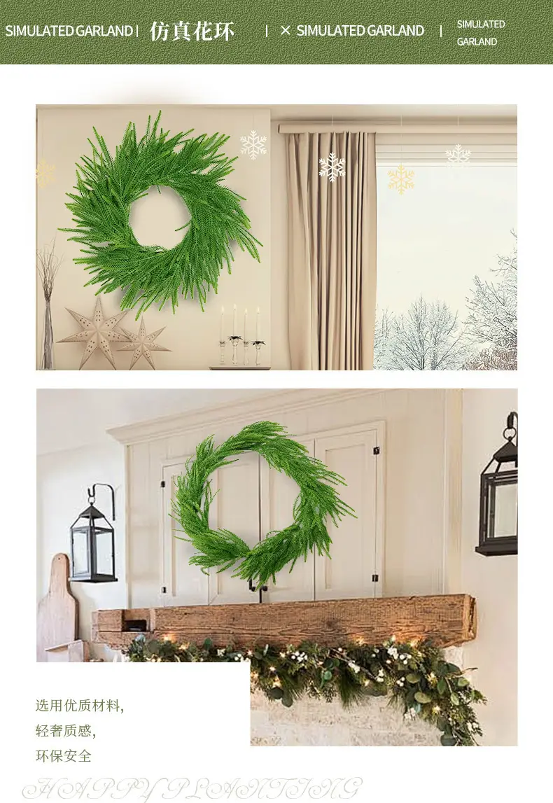 20 Inch Pine Needle Wreath for Christmas Decor — feature 2
