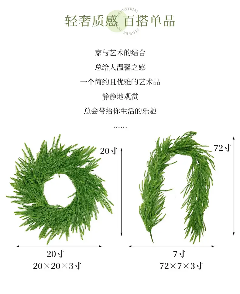 20 Inch Pine Needle Wreath for Christmas Decor — feature 6
