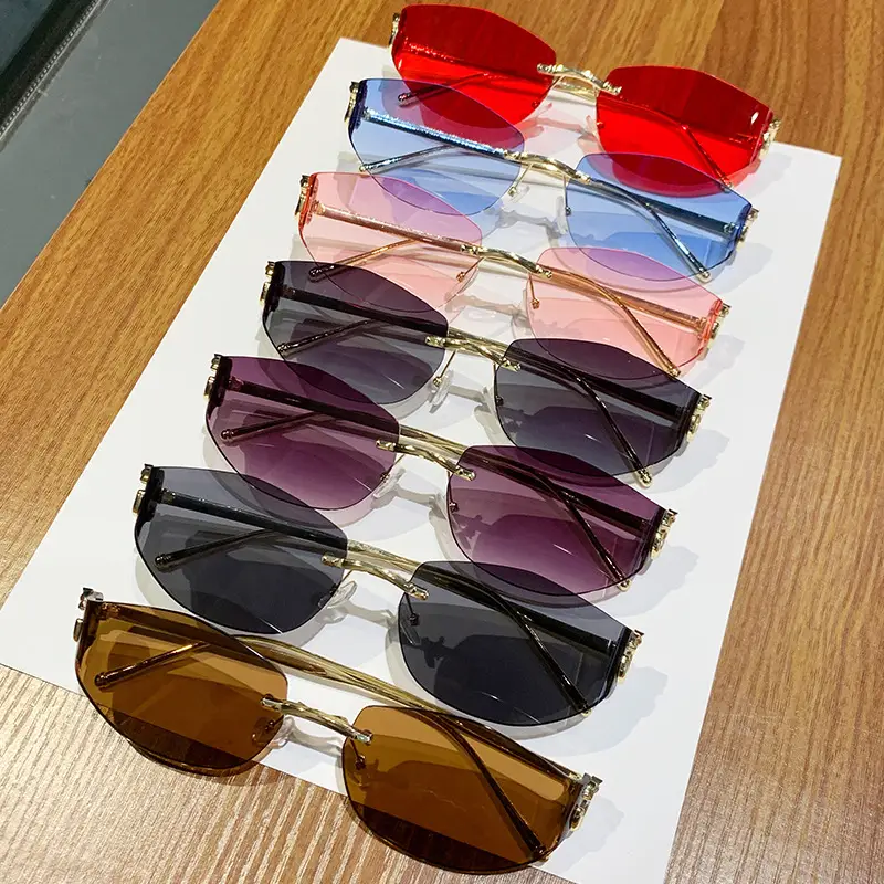 Fashion Cat's Eye Ocean Sunglasses New Leopard Head Metal Trim Cross-Border - Image 11