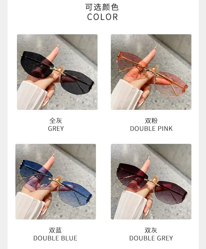 Fashion Cat's Eye Ocean Sunglasses New Leopard Head Metal Trim Cross-Border — feature 16