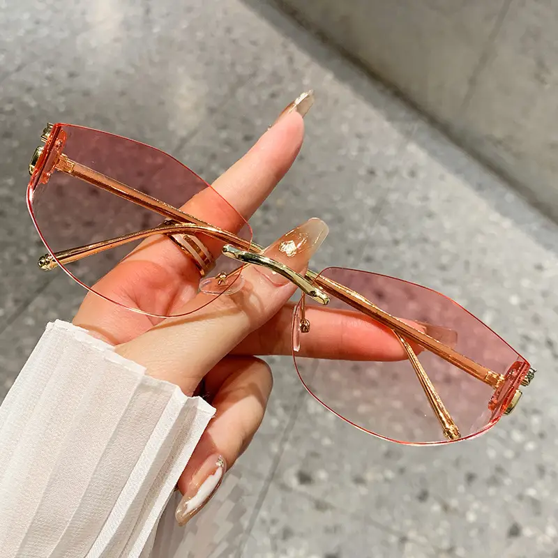 Fashion Cat's Eye Ocean Sunglasses New Leopard Head Metal Trim Cross-Border - Image 2