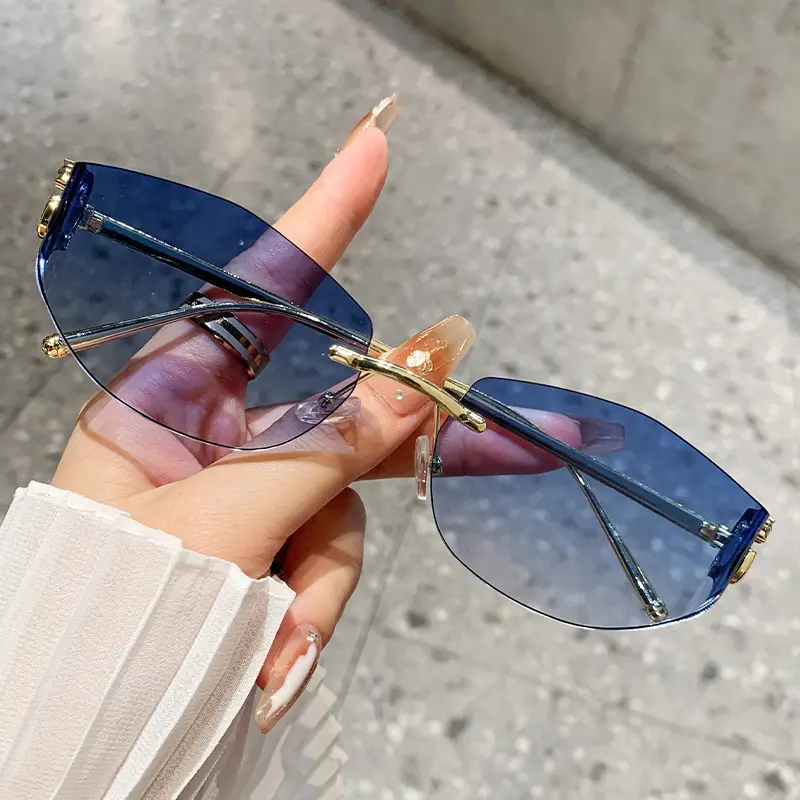 Fashion Cat's Eye Ocean Sunglasses New Leopard Head Metal Trim Cross-Border - Image 3
