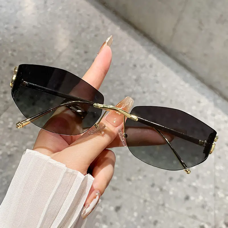 Fashion Cat's Eye Ocean Sunglasses New Leopard Head Metal Trim Cross-Border - Image 7