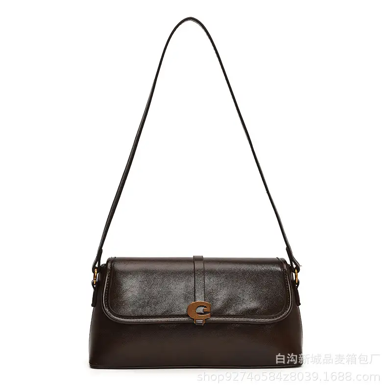 Brown Leather Shoulder Bag for Women 2026 New Trend