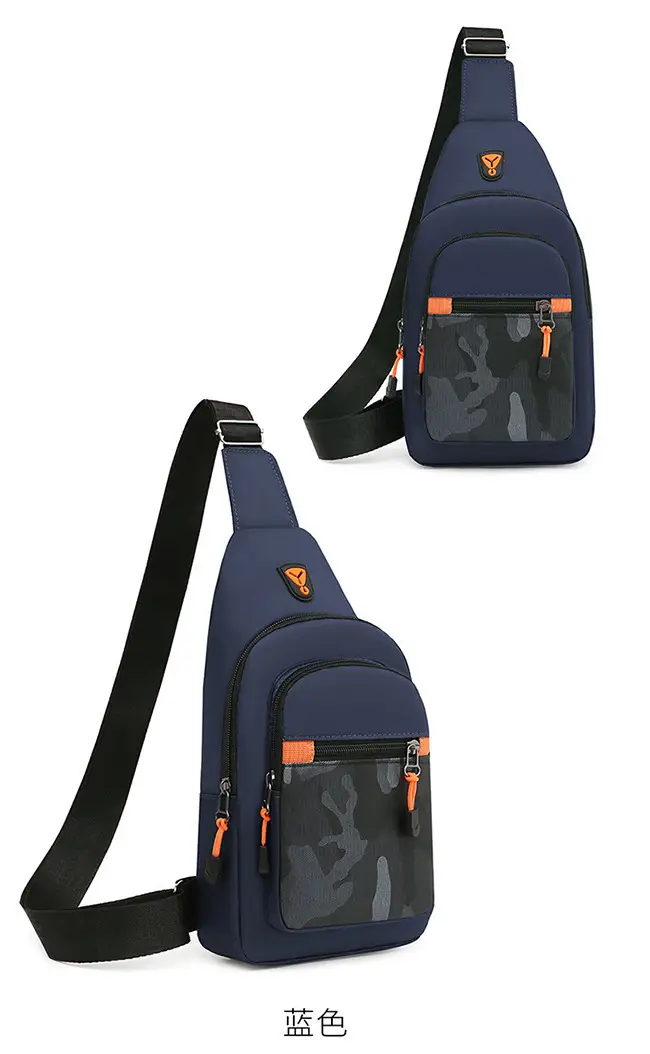 Men's Black Oxford Crossbody Bag with Mesh Pocket — feature 27