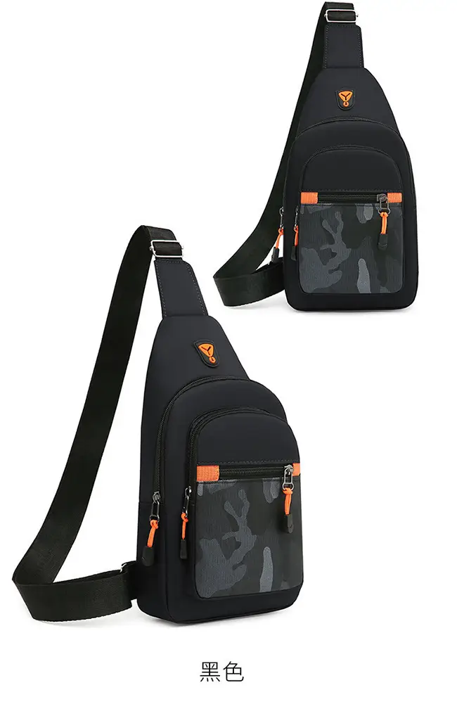 Men's Black Oxford Crossbody Bag with Mesh Pocket — feature 35