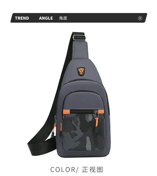 Men's Black Oxford Crossbody Bag with Mesh Pocket — feature 37