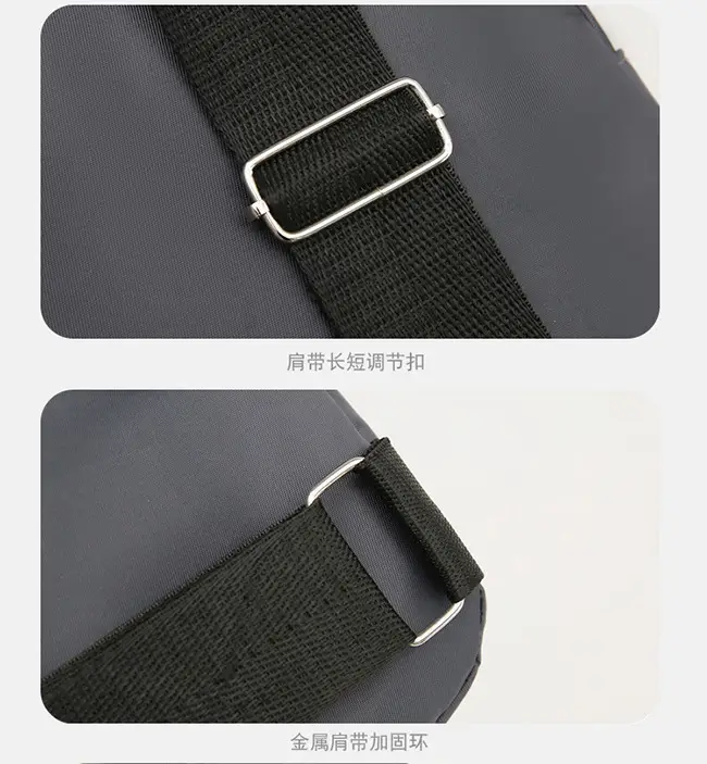 Men's Black Oxford Crossbody Bag with Mesh Pocket — feature 38