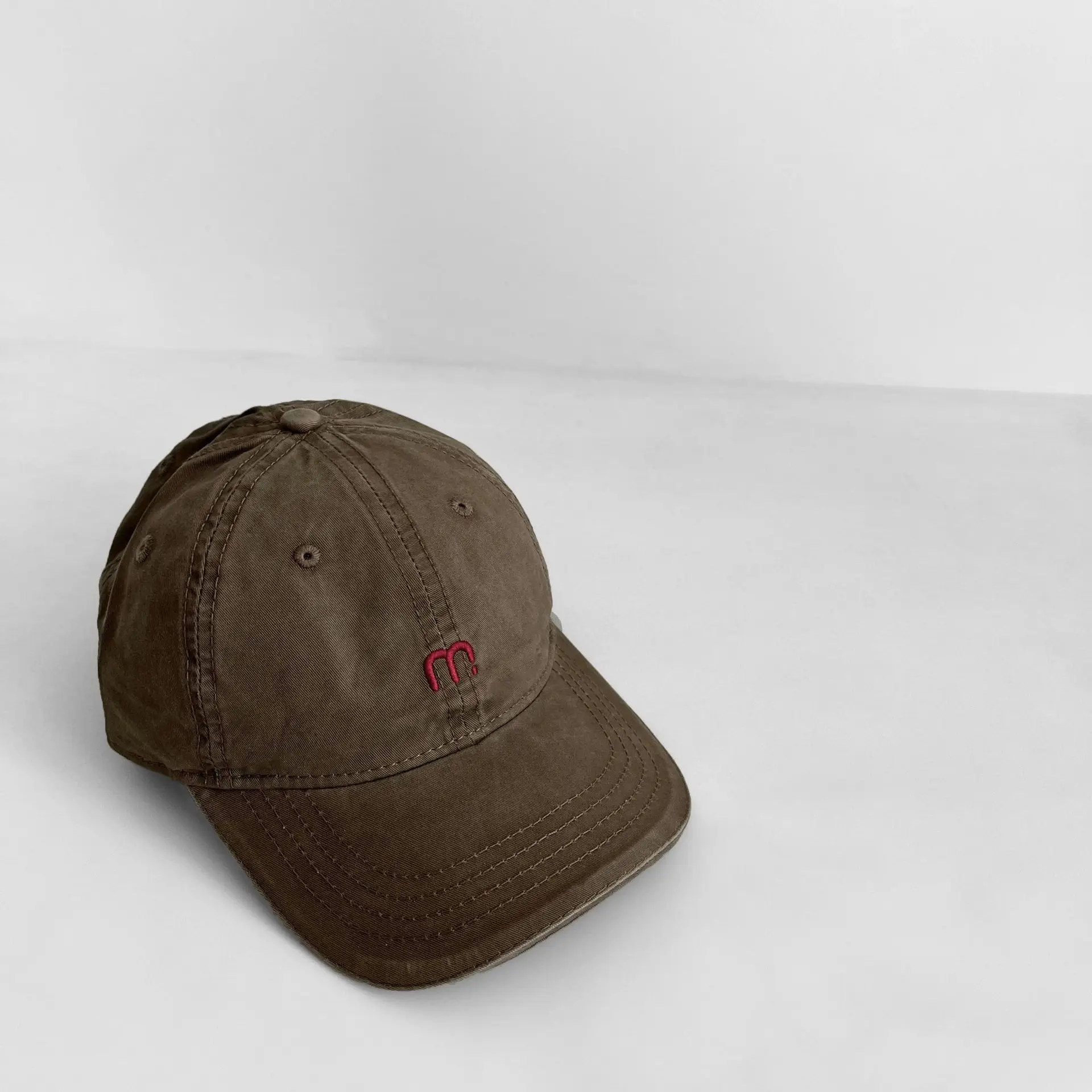 Maroon Embroidered Baby Cap for Boys Girls