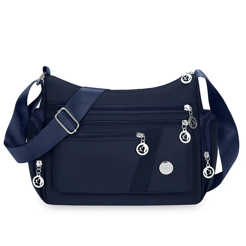 Purple Crossbody Bag Women Large Capacity Canvas Shoulder Waterproof Nylon Oxford Cloth Middle-aged Mother's Bag Casual Backpack Cloth Bag - Image 2