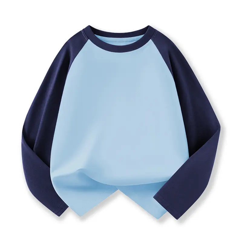 Wholesale Cotton Raglan Sleeve T-Shirt for Boys Purple Cream