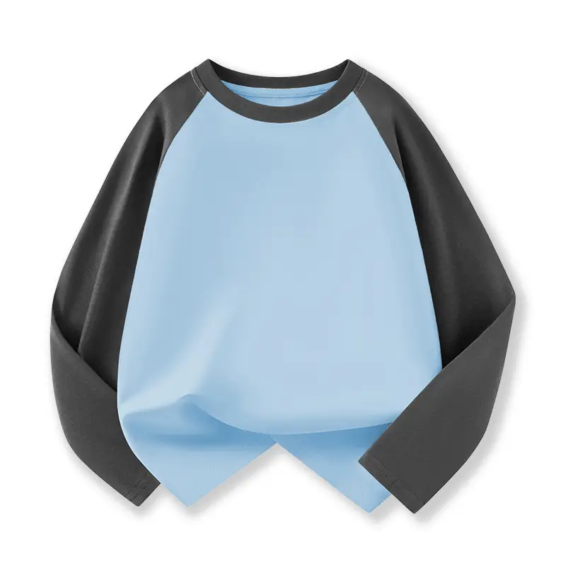 Wholesale Cotton Raglan Sleeve T-Shirt for Boys Purple Cream