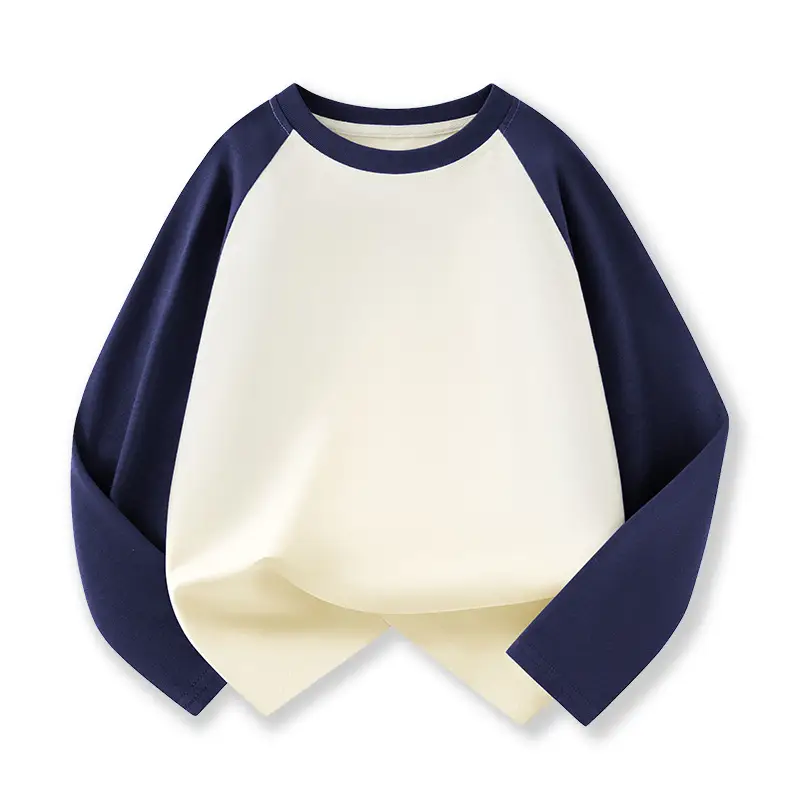 Wholesale Cotton Raglan Sleeve T-Shirt for Boys Purple Cream