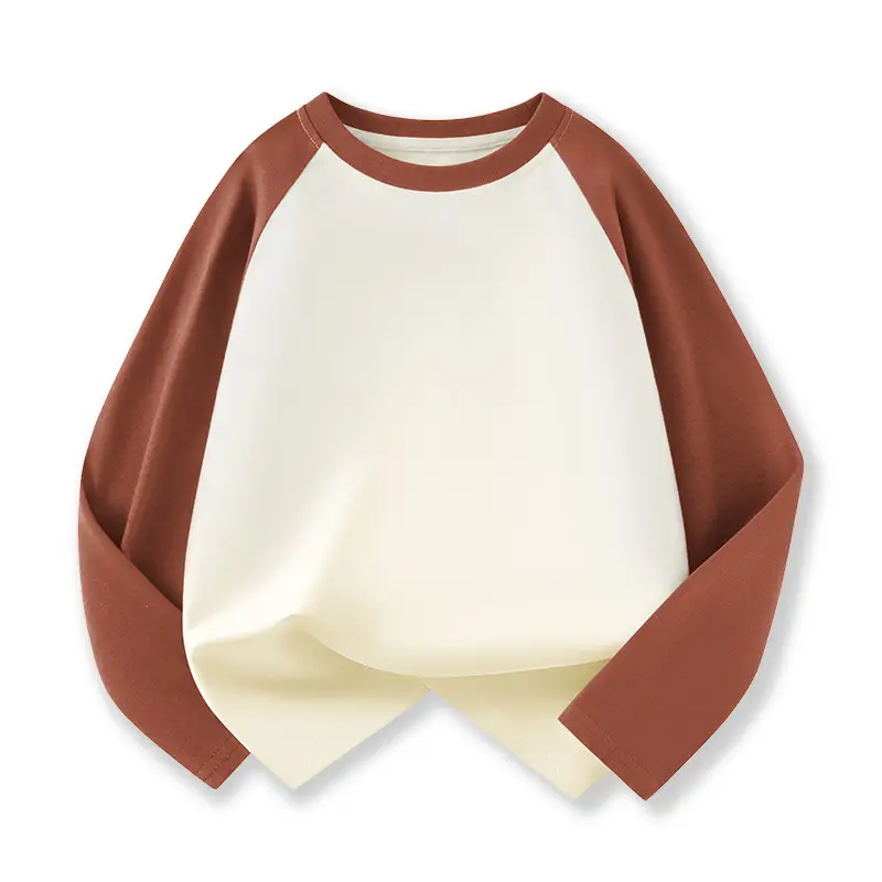 Wholesale Cotton Raglan Sleeve T-Shirt for Boys Purple Cream