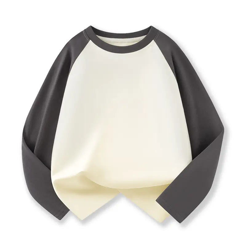 Wholesale Cotton Raglan Sleeve T-Shirt for Boys Purple Cream