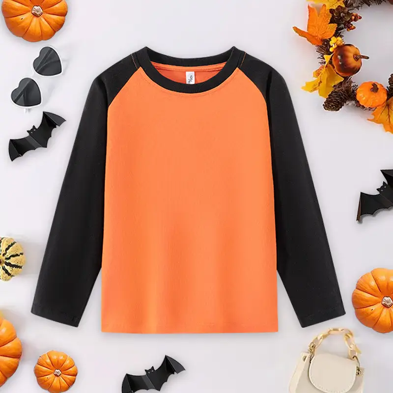 Wholesale Cotton Raglan Sleeve T-Shirt for Boys Purple Cream
