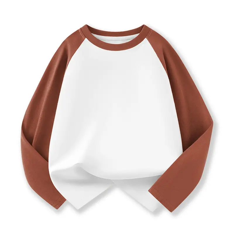 Wholesale Cotton Raglan Sleeve T-Shirt for Boys Purple Cream