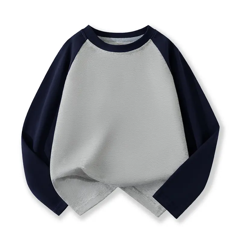 Wholesale Cotton Raglan Sleeve T-Shirt for Boys Purple Cream