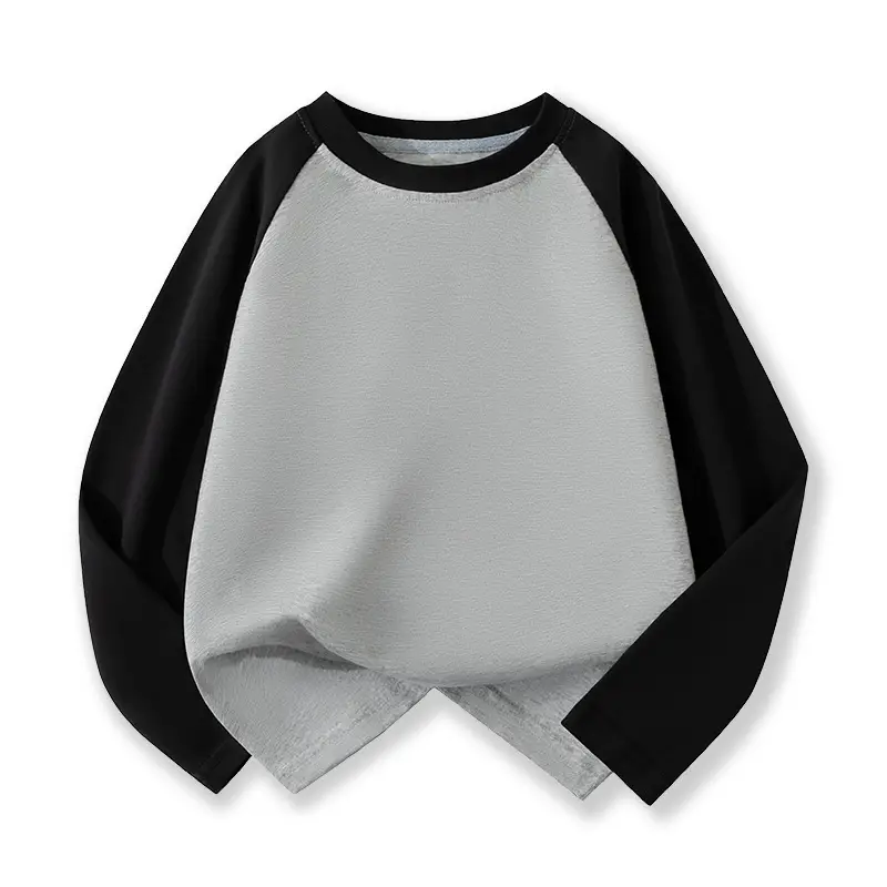 Wholesale Cotton Raglan Sleeve T-Shirt for Boys Purple Cream
