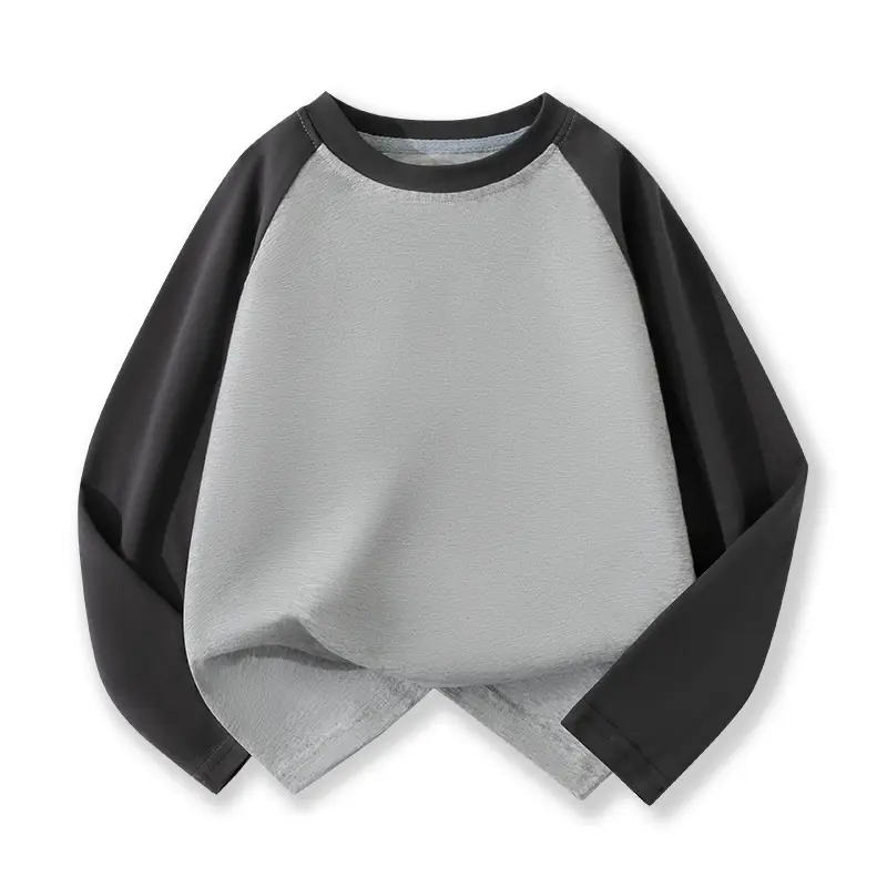 Wholesale Cotton Raglan Sleeve T-Shirt for Boys Purple Cream