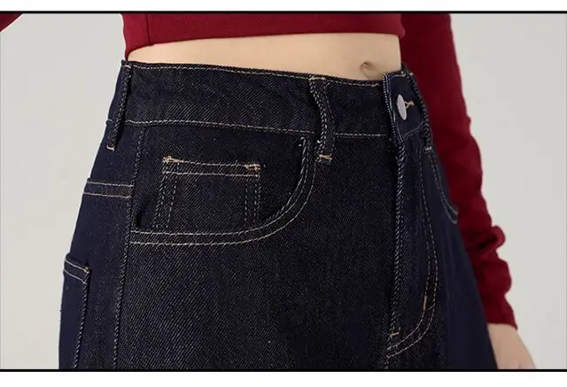 Dark Blue Wide Leg Jeans Women 2024 Spring Autumn — feature 17