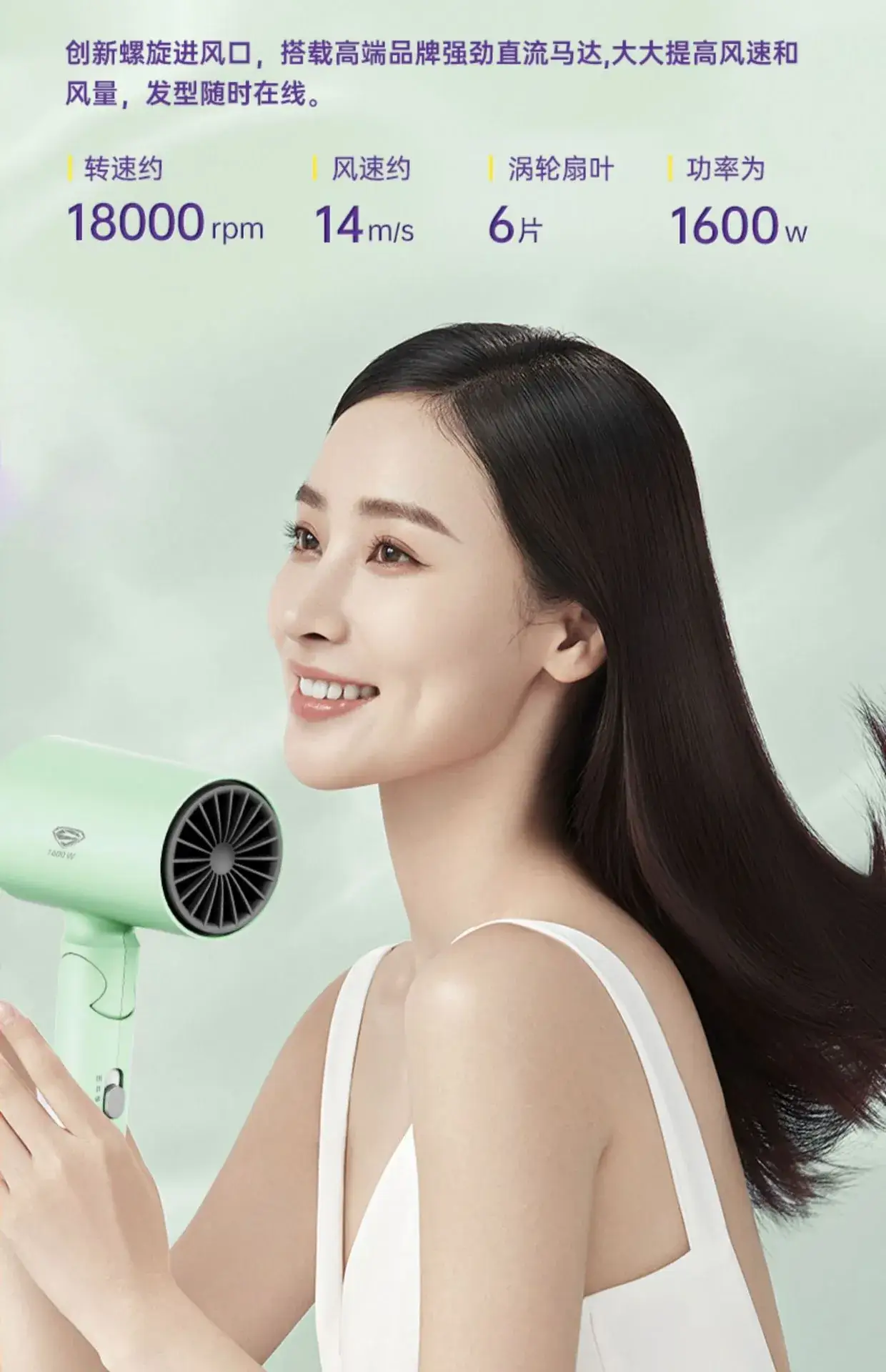 Superman Hair Dryer Purple Foldable Student Use — feature 5