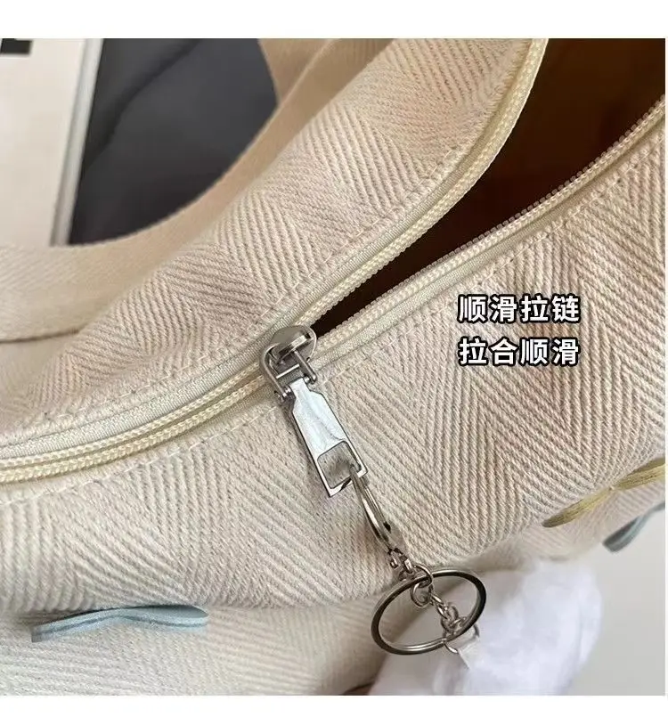 Women's Canvas Crossbody Bag with Cloud Decor — feature 5
